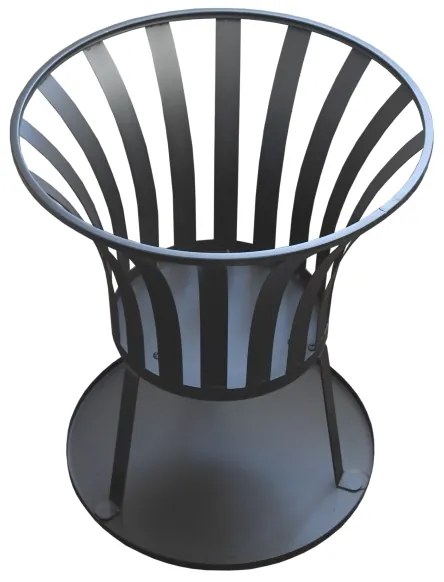 Vatră portabilă pe lemn cu grătar neagră