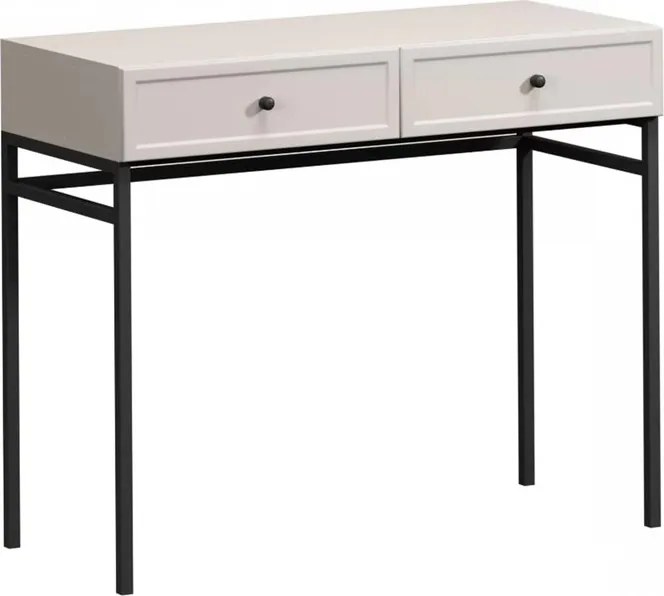 Consolă cu sertare Lorini 100 cm - cașmir, mânere negre, cadru metalic