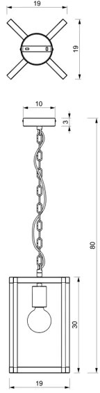 Lustră pe lanț ARNOLD 1xE27/60W/230V neagră