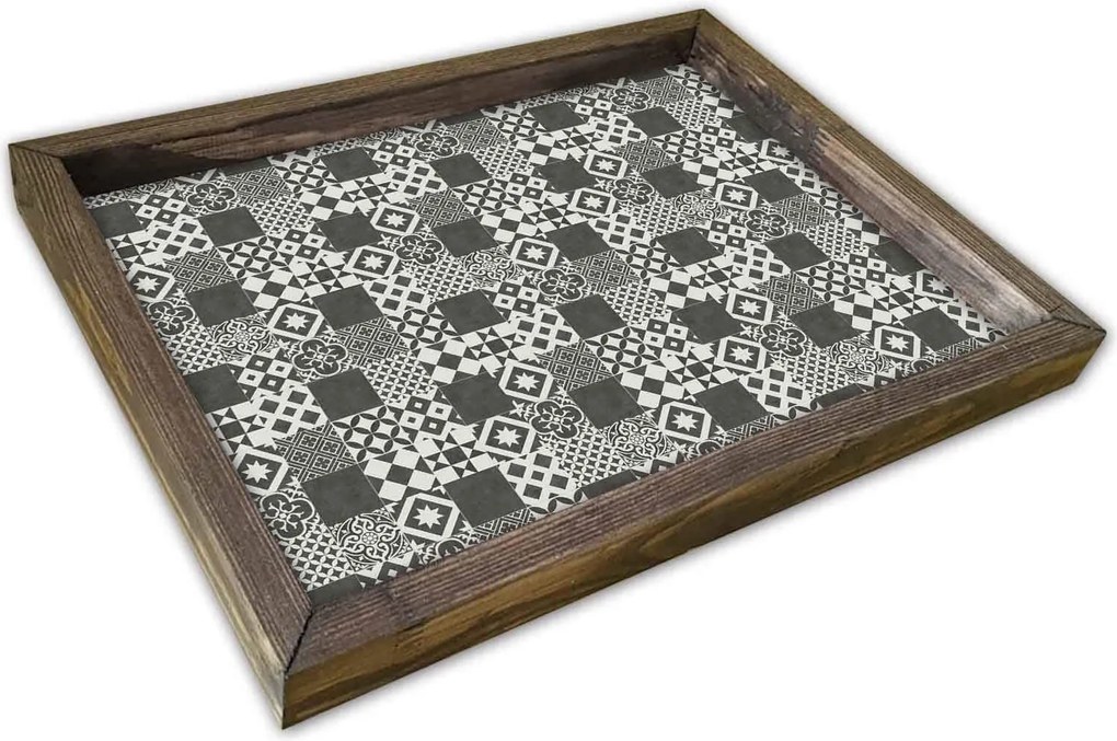 Tava AT-008, nuc/gri, lemn de pin, 40x30 cm