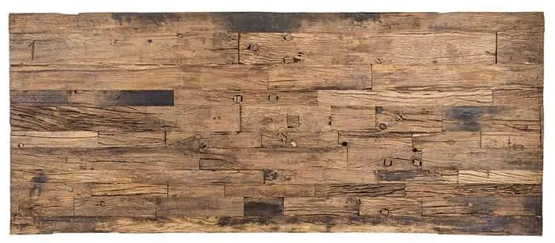 Masa dreptunghiulara cu blat din lemn de tec reciclat Kensington 75x200x100 cm