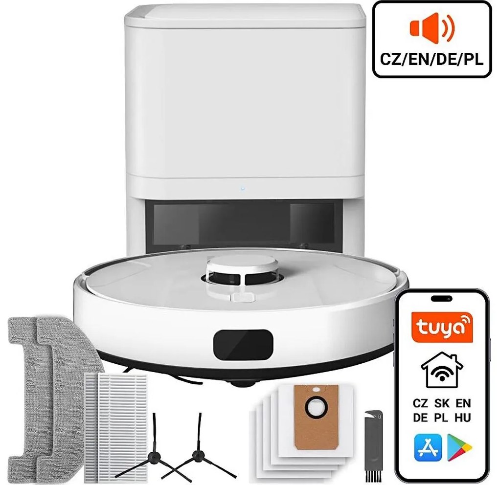 TESLA Electronics RoboStar - Aspirator robot 2în1 2600 mAh Wi-Fi alb