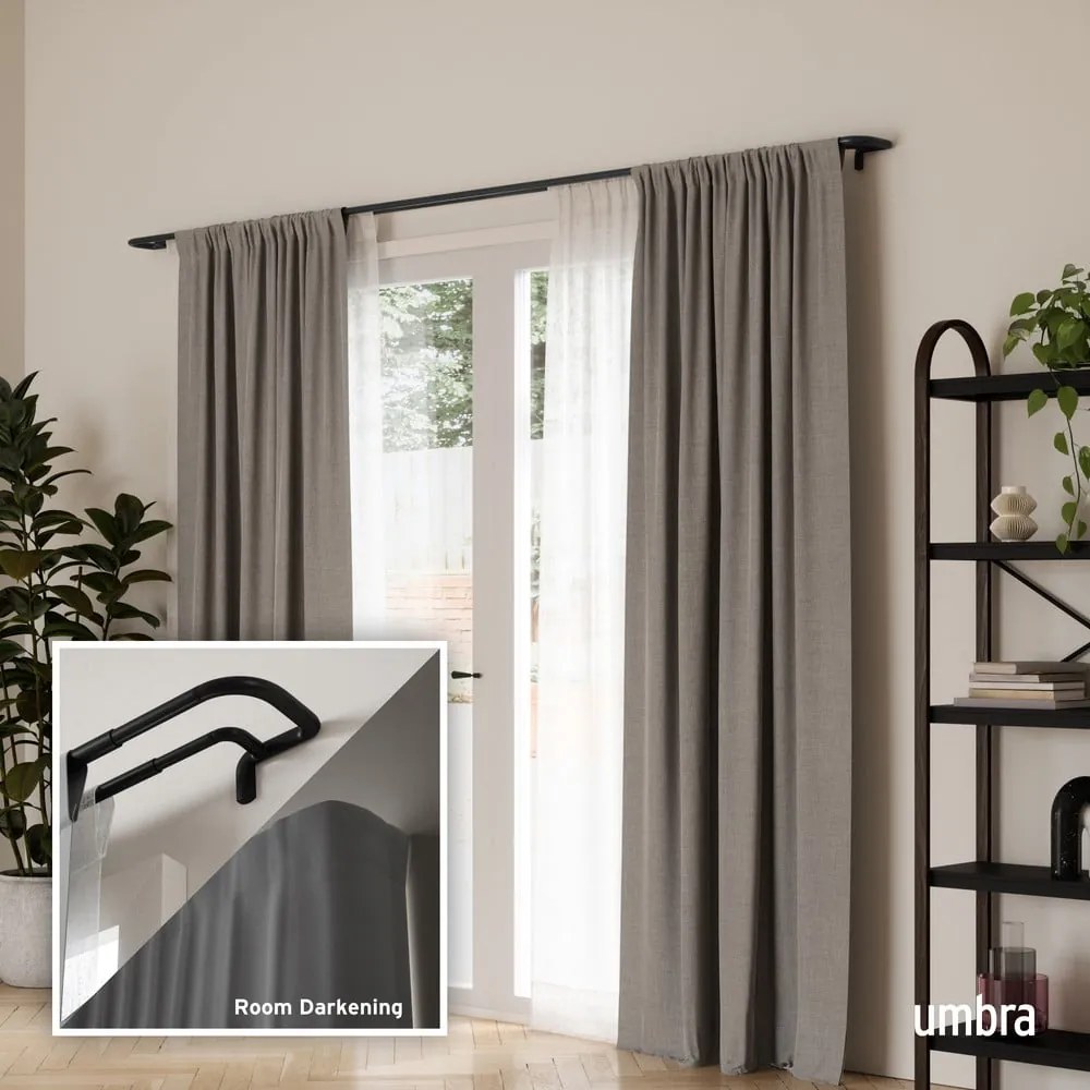 Galerie de perdea 168 - 365 cm extensibilă/dublă din oțel Twilight – Umbra