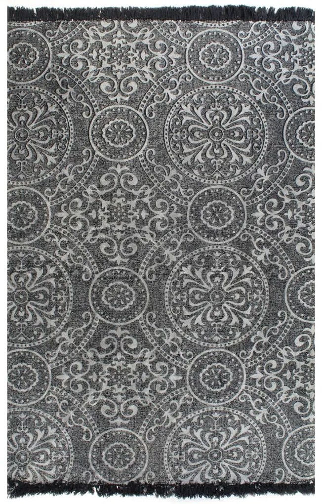 Covor Kilim, gri, 160 x 230 cm, bumbac, cu model Gri, 160 x 230 cm