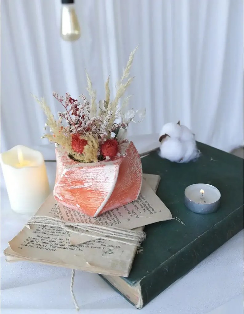 Ghiveci decorativ cu flori artificiale, homs seria A620,17x5.5x9 cm,30350