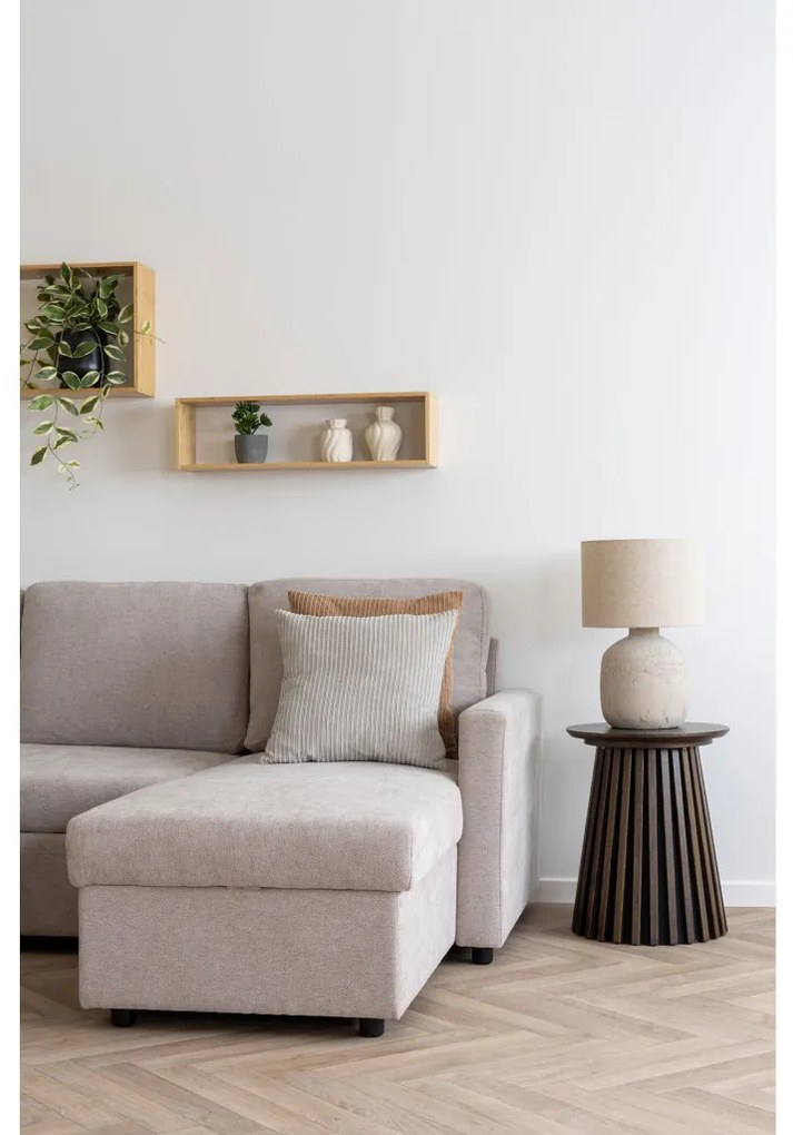 Canapea extensibilă Belfast, nisip închis, cu picioare naturale, HN1085