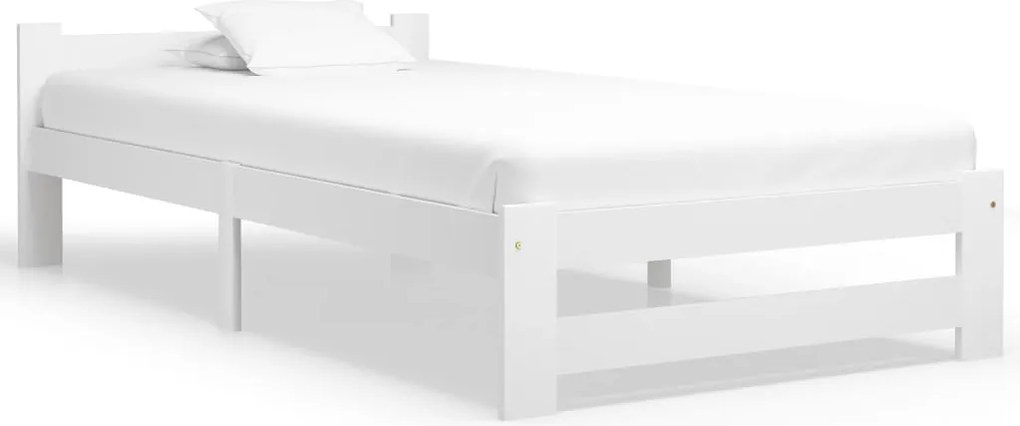 vidaXL Cadru de pat, alb, 100 x 200 cm, lemn masiv de pin