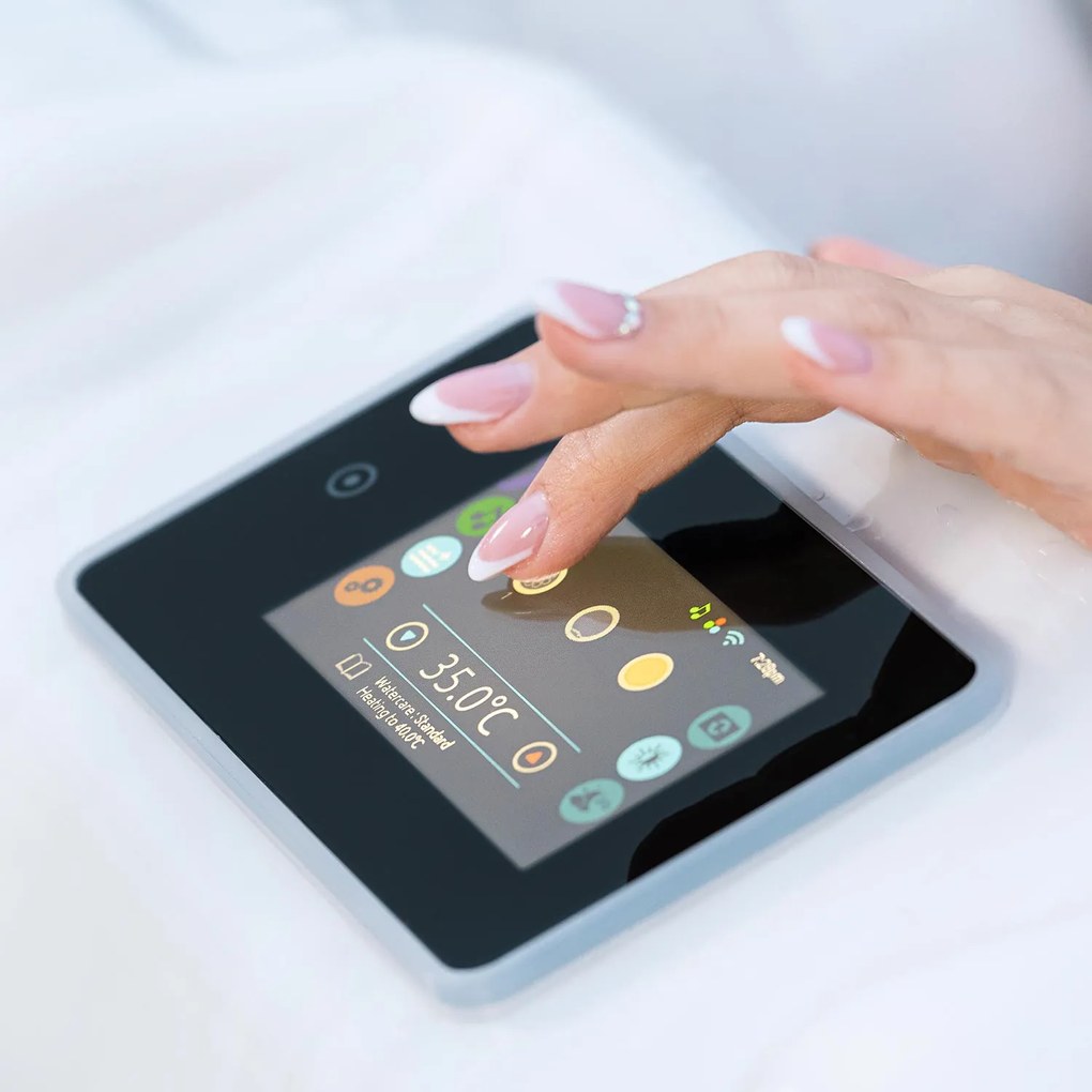 Minipiscina jacuzzi 3 persoane 32 jeturi hidromasaj, WiFi, sistem audio, 160 x 215 cm, Wellis Teide Life Deluxe