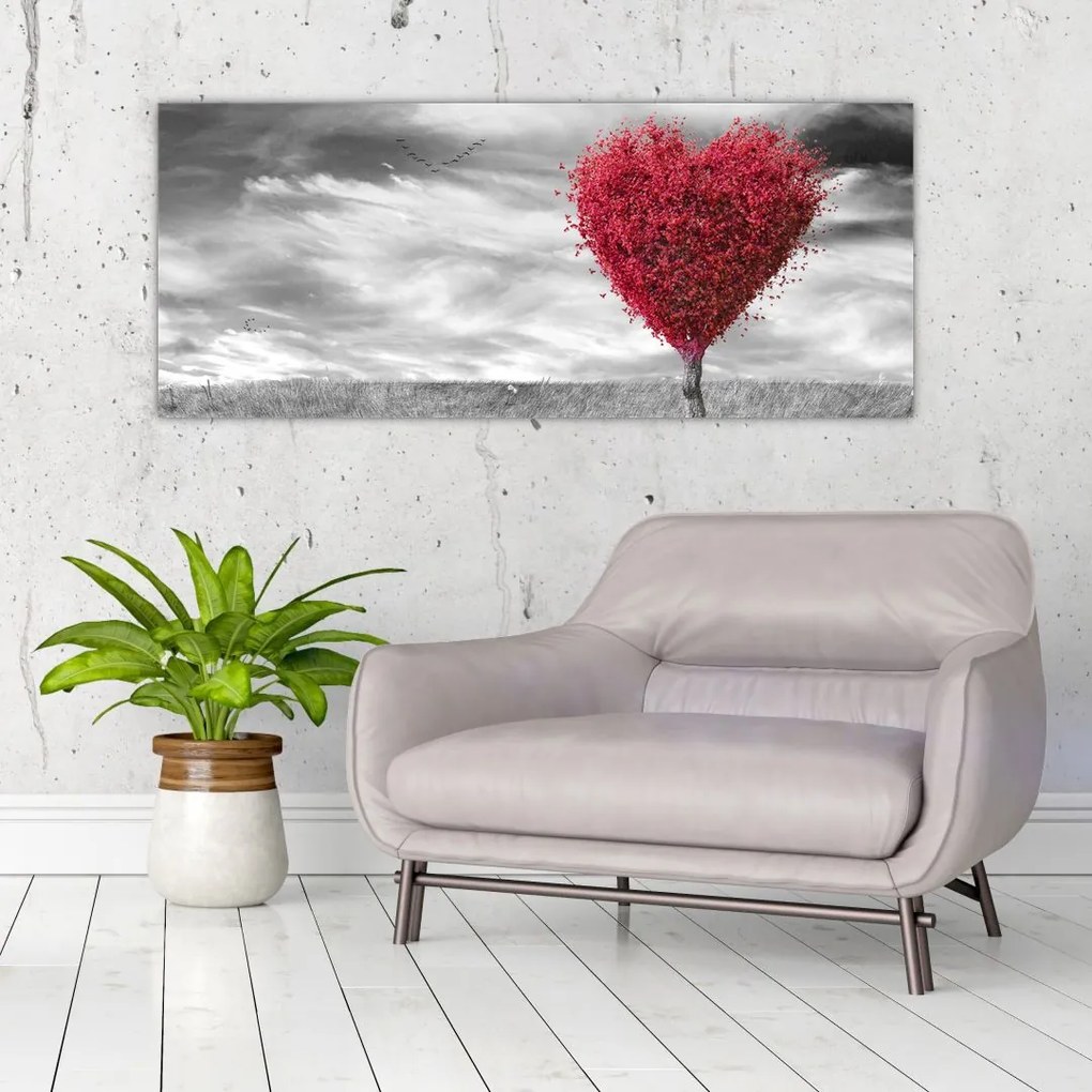 Tablou -Inima din coroanele copacilor (120x50 cm)