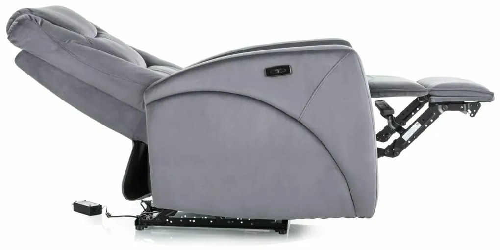 Fotoliu recliner Kronos velvet gri Blu14