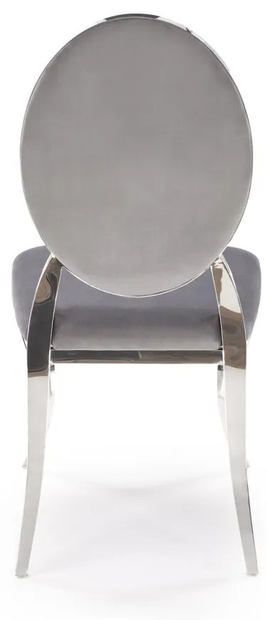 Scaun K555 velvet gri Blu14/argintiu