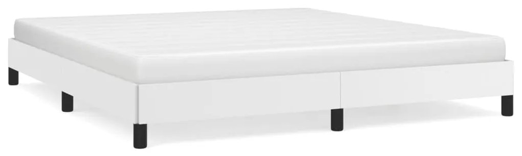 346917 vidaXL Cadru de pat, alb, 180x200 cm, piele ecologică