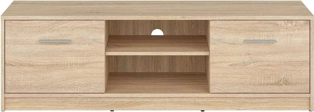 Comoda TV NEPO PLUS, stejar sonoma, PAL laminat, cu 2 usi, 139x47x43 c