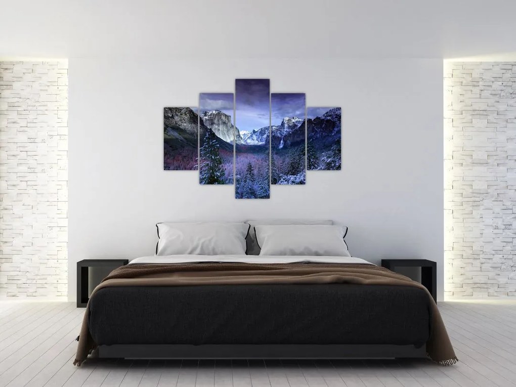 Tablou cu peisaj montan iarna (150x105 cm)