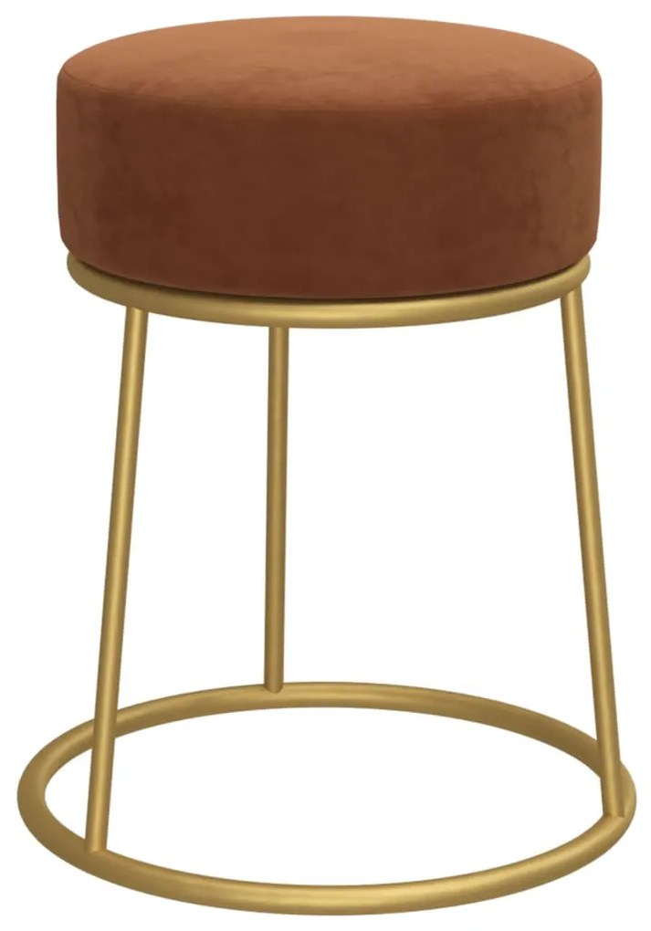 340259 vidaXL Taburet rotund, maro, catifea
