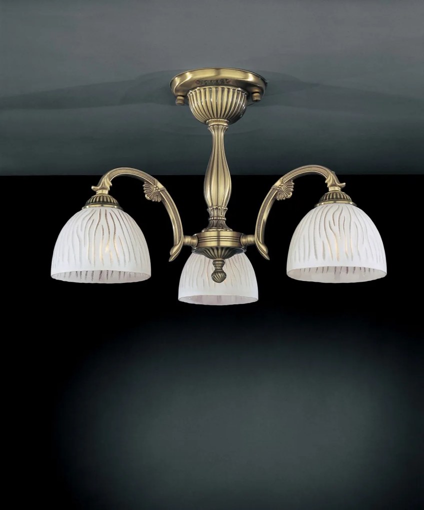 Lustra aplicata cu 3 brate clasica design italian din alama, sticla 5650 RA-PL. 5670/3