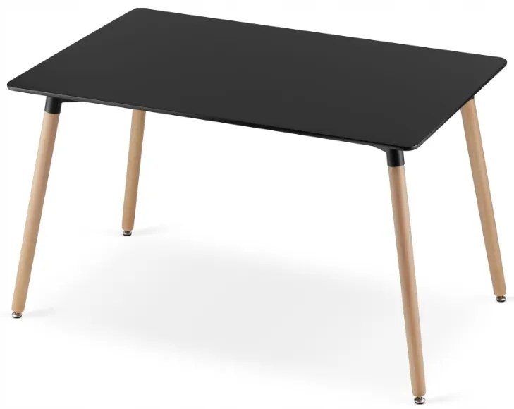 Set de sufragerie 1 + 4, masa ADRIA 120x80 negru + scaun DAREN NORI negru
