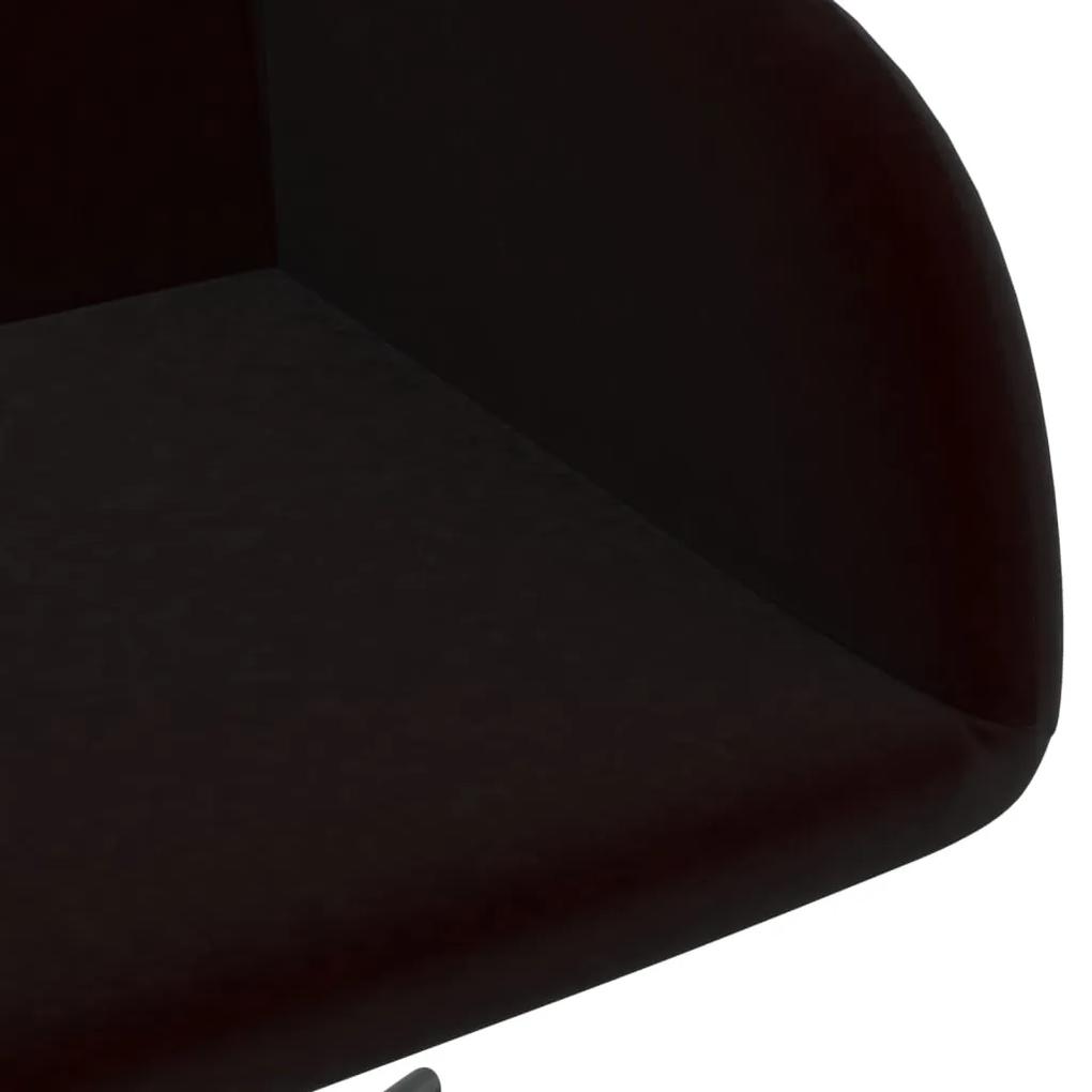 Scaun de birou pivotant, negru, catifea Negru, 1