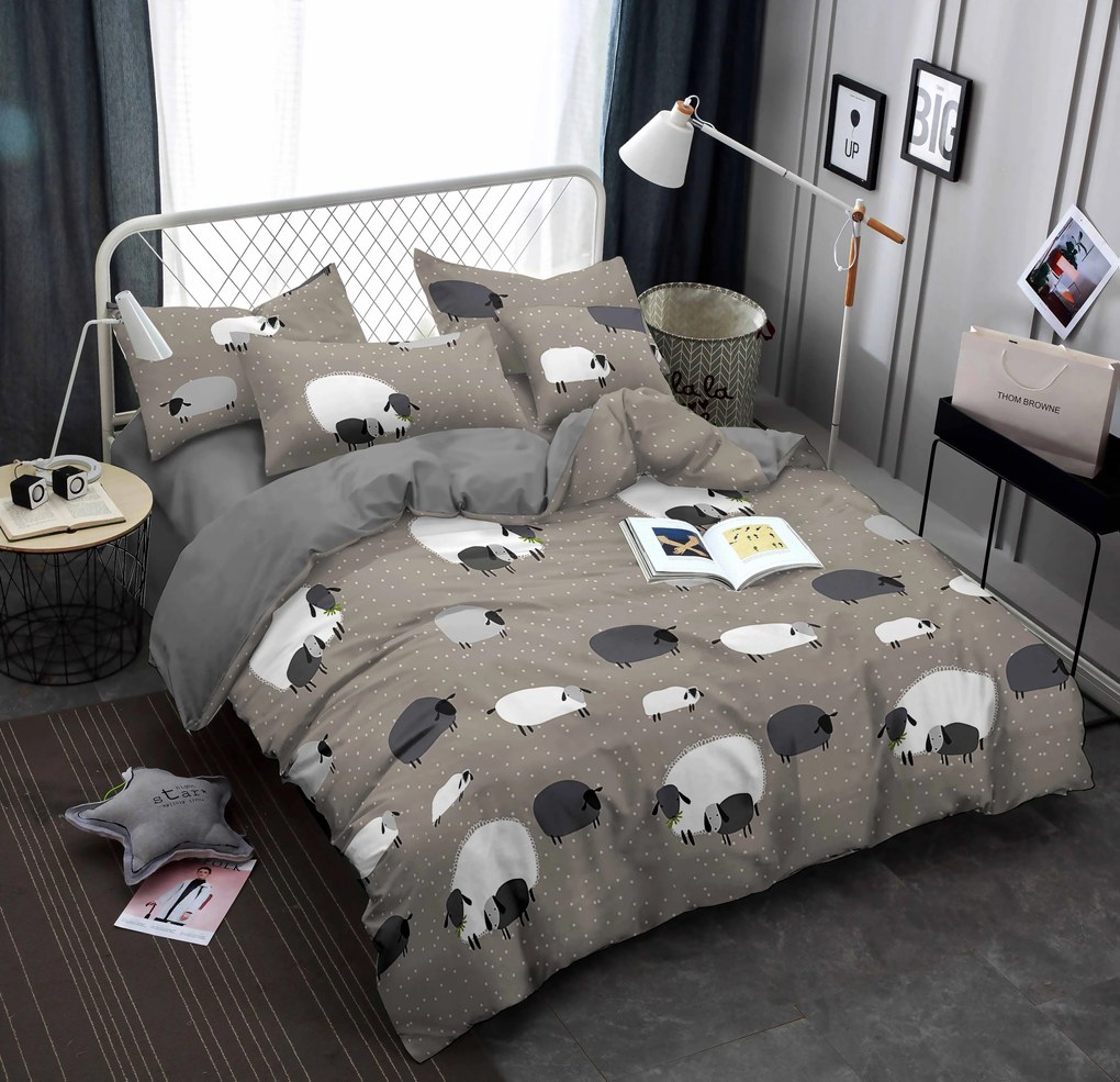 Lenjerie de pat din microfibra Culoare maro, ALINE Dimensiune lenjerie de pat: 70 x 90 cm | 140 x 200 cm