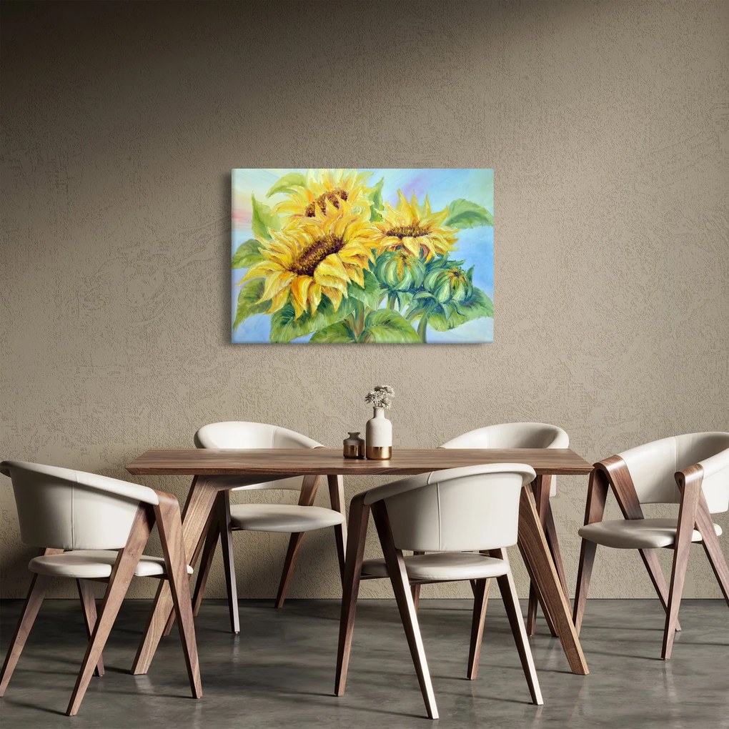 Tablou - Floarea soarelui înflorită (90x60 cm)