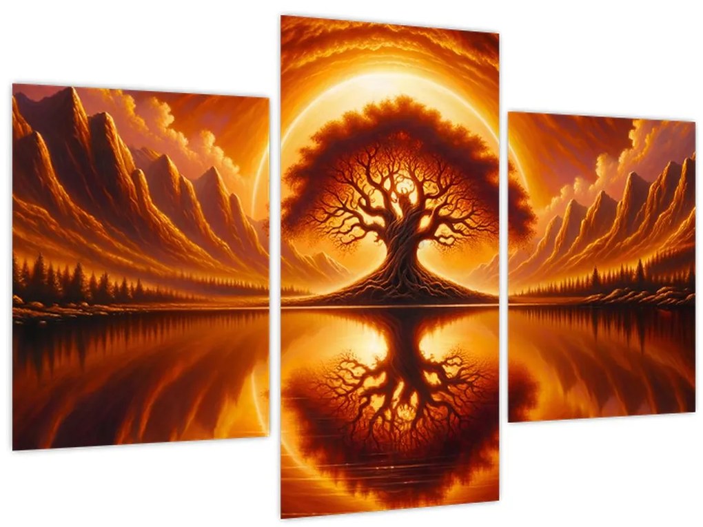 Tablou – Arbore în soare sângeriu (90x60 cm)