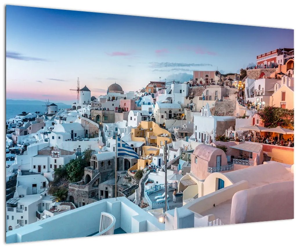 Tablou - Amurg în Santorini (90x60 cm)