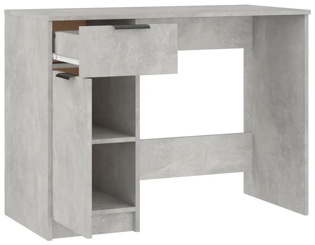 Birou, gri beton, 100x50x75 cm, lemn prelucrat Gri beton