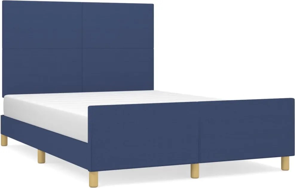 vidaXL Cadru de pat fără saltea, albastru, 140x200 cm, textil
