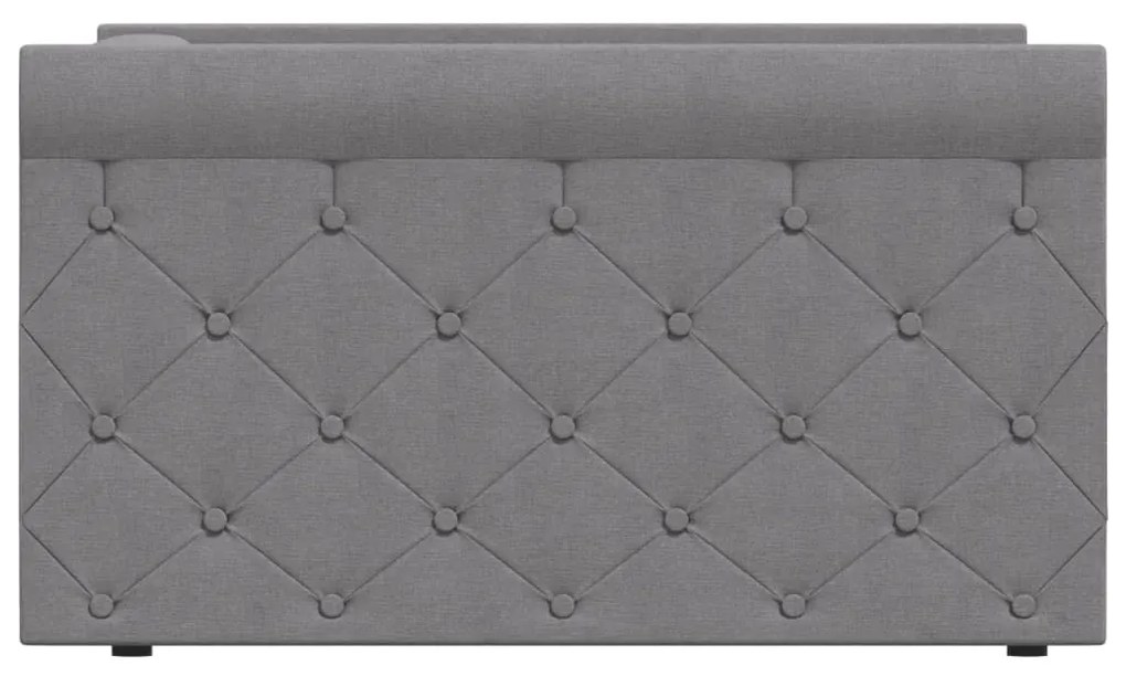 Pat de zi cu saltea si USB, gri deschis, 90x200 cm, textil Gri deschis