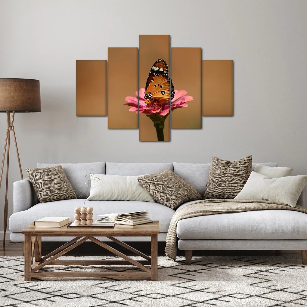 Tablou cu fluture pe floare (150x105 cm)