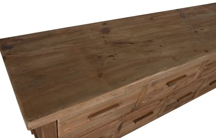 Comoda din lemn de pin reciclat, maro, Timber