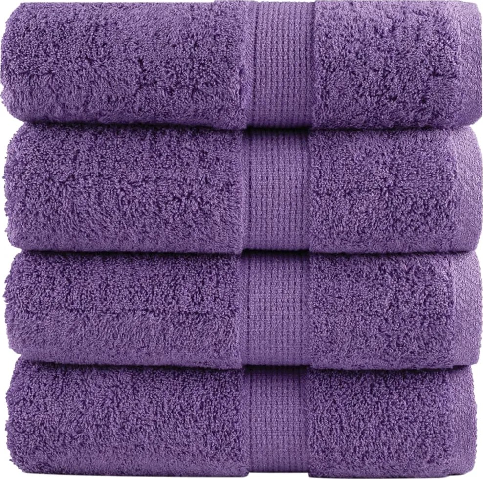 vidaXL Prosoape oaspeți premium SOLUND 4 buc violet 30x50 cm 600 gsm