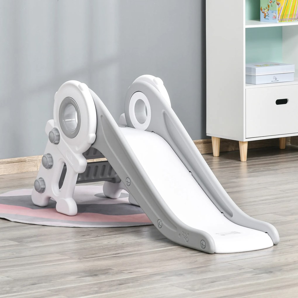 HomCom tobogan plastic copii 1-3 ani, 133x52x58cm, gri+alb | AOSOM RO