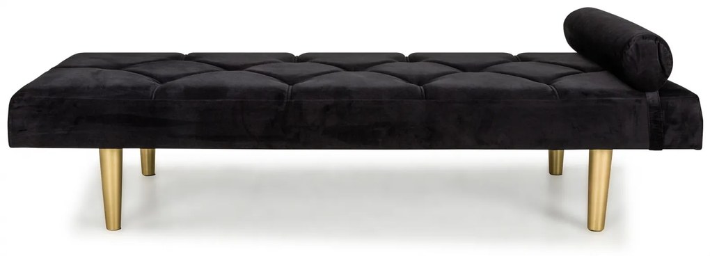 Pat de zi Diana, Negru, 185x40x75 cm