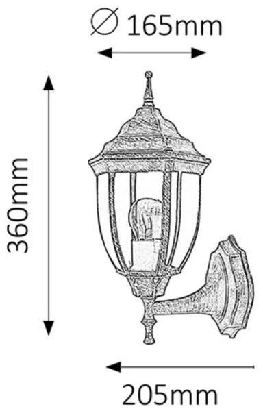 Rabalux 8452 - Corp de iluminat perete exterior NIZZA 1xE27/60W/230V