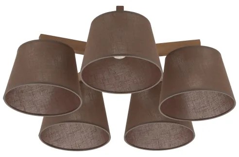 Brilagi - Lustră de tavan aplicată LATTE SABIA 5xE27/15W/230V pin/maro