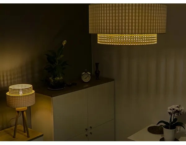 Duolla - Plafonieră BOHO 3xE27/15W/230V d. 60 cm crem/ratan