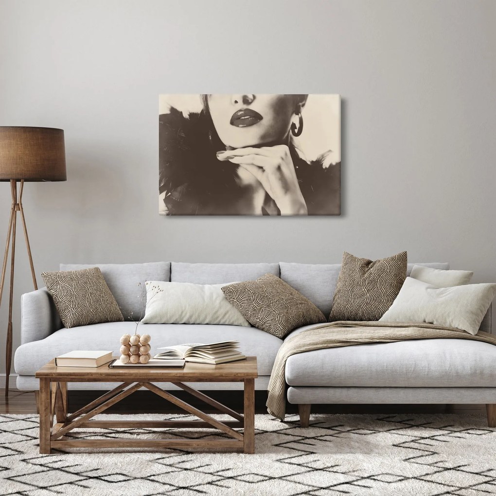 Tablou - Vintage, poza unei femei (90x60 cm)