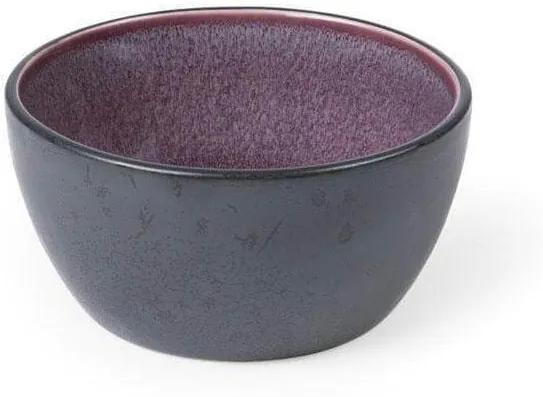 Bol Ceramic Negru cu Interior Violet - Ceramica Negru Diametru(10cm) x Inaltime(5 cm)
