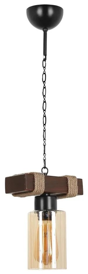 Candelabru suspendat pe lanț JASMIN, 1xE27/40W/230V, maro/bej