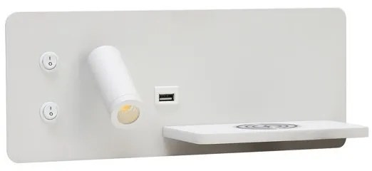 Immax 08285L-LED Aplica LED 3W cu senzor, USB și încărcare wireless, 230V