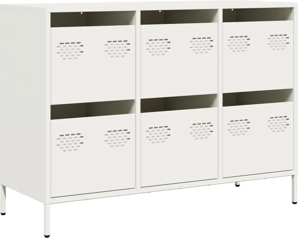 vidaXL Dulap, alb, 101,5x39x73,5 cm, oțel laminat la rece