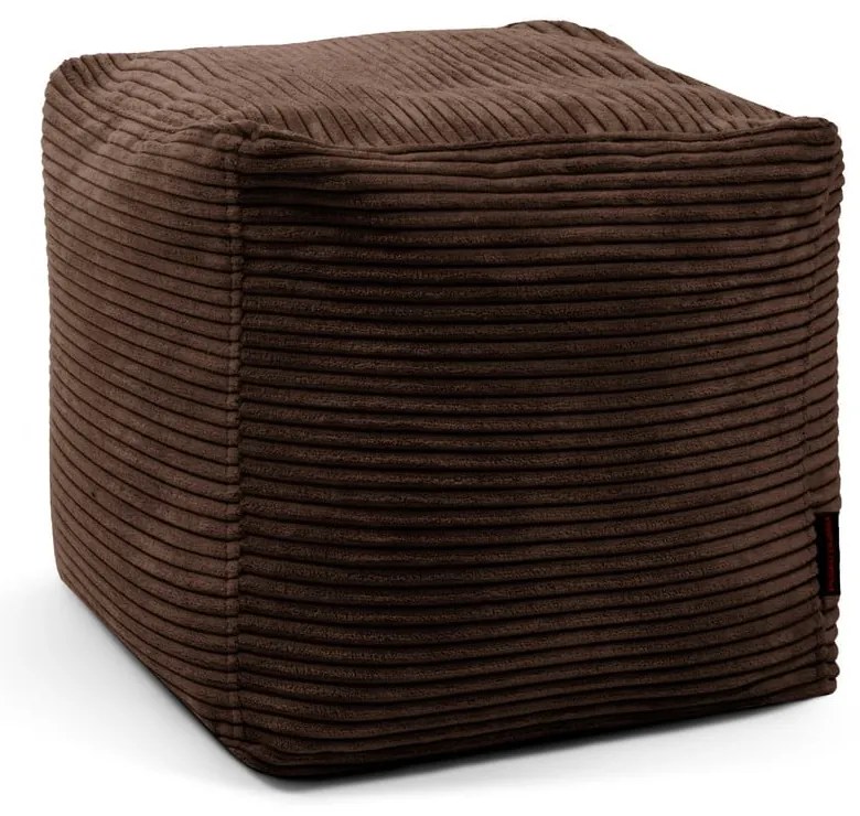 Fotoliu bean bag maro închis cu tapițerie din catifea reiată Up! MooG – SLOWDOWN