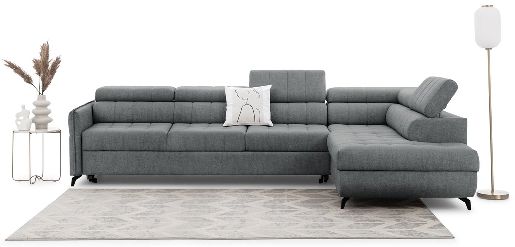 Colțar extensibil Elarias Maxi dreapta - gri șenil Perfect Harmony 85 - Oferta limitata