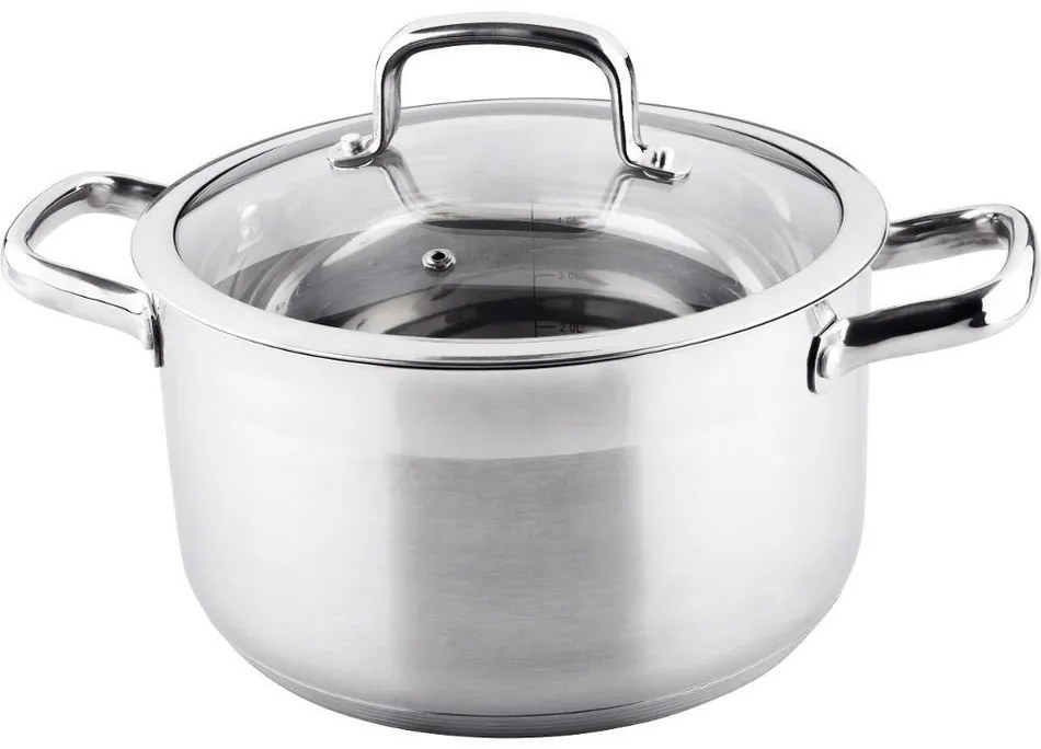 Oală din oțel inoxidabil cu capac Lamart LTSS2413 Prestige, 24 x 13,5 cm