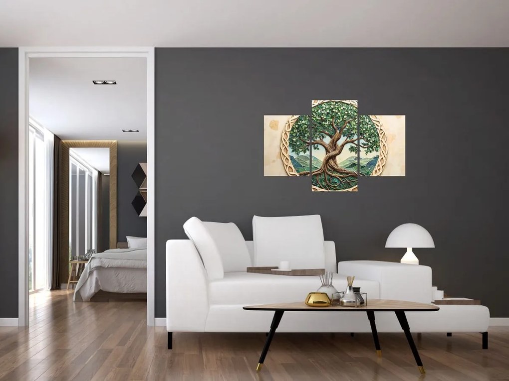 Tablou – Arborele vieții împletit (90x60 cm)