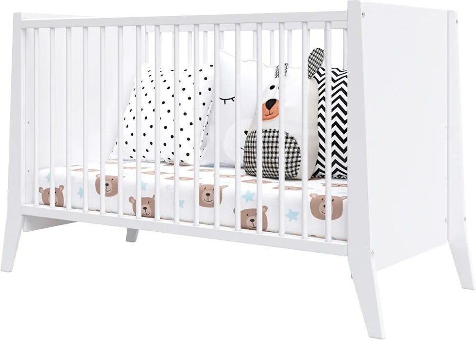 Patut copii din lemn Hubners Cosmo 120x60 cm alb