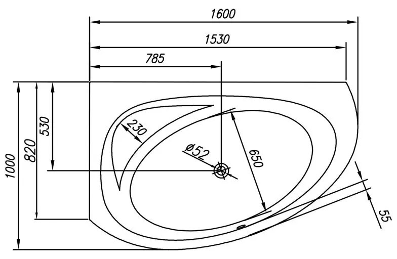 Cada de colt, Kolpasan, Libretto-D, pe dreapta, 160 x 100 cm, alb