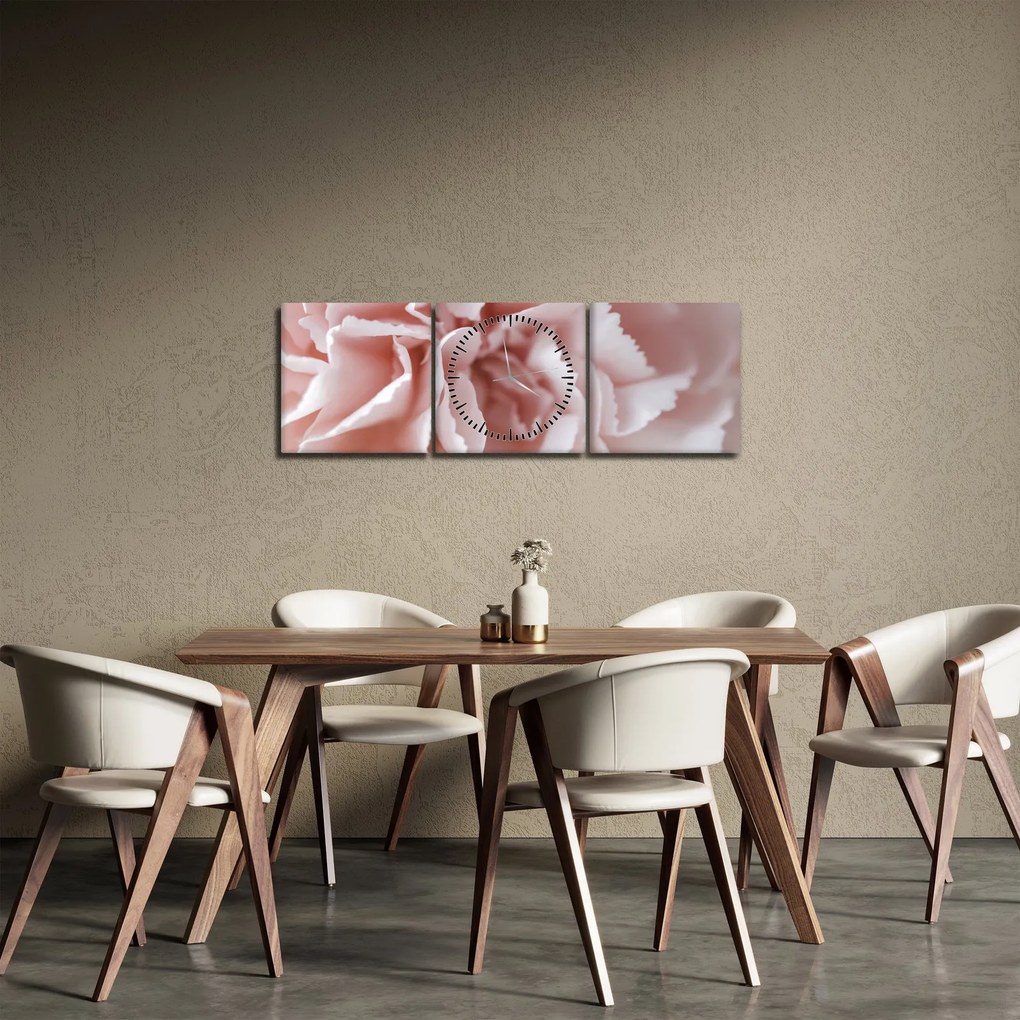 Tablou - Detaliu flori (cu ceas) (90x30 cm)
