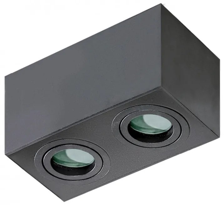 Plafoniera cu spoturi aplicate pentru baie IP44 Brant 2 square neagra
